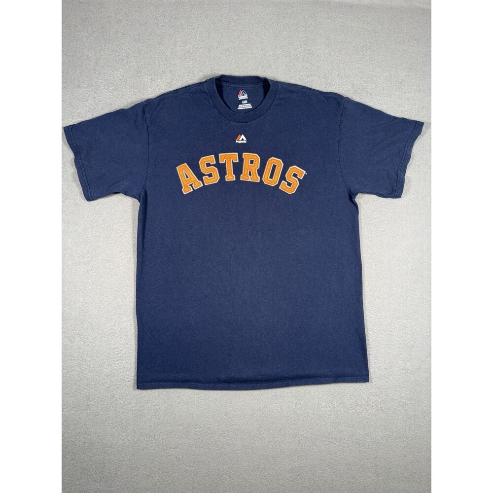 Majestic Jose Altuve #27 Houston Astros Shirt Navy Blue Men's Large MLB. #0025